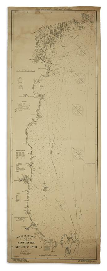 ELDRIDGE, GEORGE. Group of three large lithographed coastal charts.